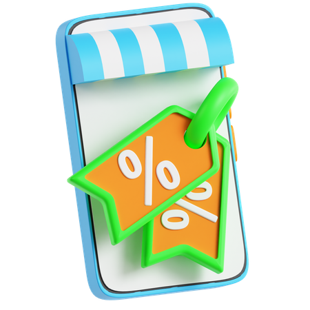 Etiqueta de desconto para celular  3D Icon