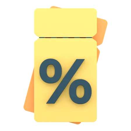 Etiqueta De Precio Representada En 3 D Con Un Simbolo De Porcentaje Para Descuento Y Promocion 3D Icon