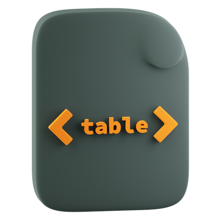 Etiqueta de tabla html  3D Icon