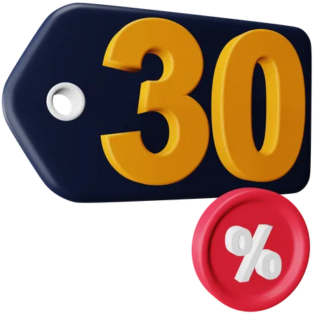 Etiqueta de venda de 30 por cento  3D Icon