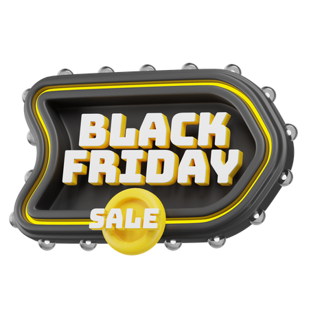 Rótulo de venda de sexta-feira negra  3D Icon