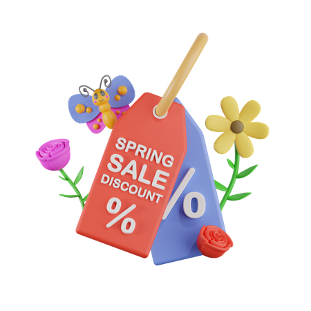 Etiqueta de venta de primavera  3D Icon