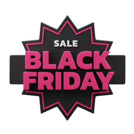 Etiqueta de venta de viernes negro  3D Icon