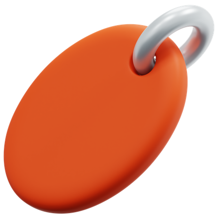 Etiqueta oval laranja  3D Icon