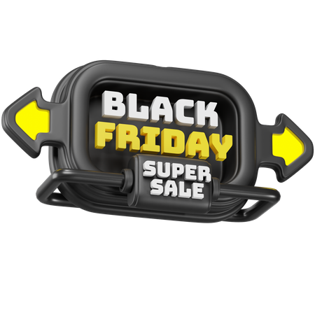 Etiqueta de super venta de viernes negro  3D Icon