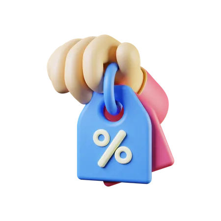 Étiquette de prix discount  3D Illustration