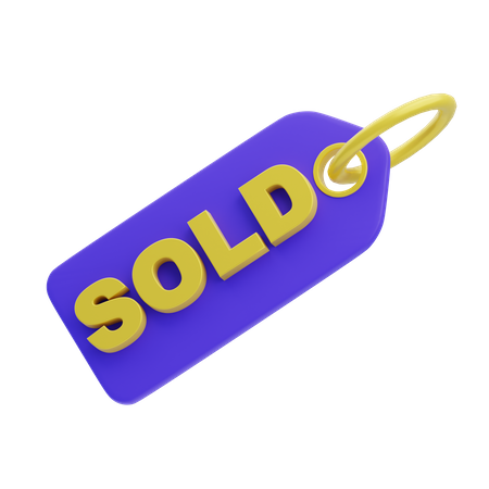 Étiquette vendue  3D Icon