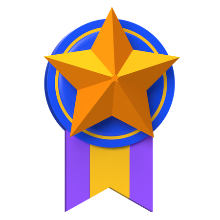 Ruban d'insigne d'étoile  3D Icon
