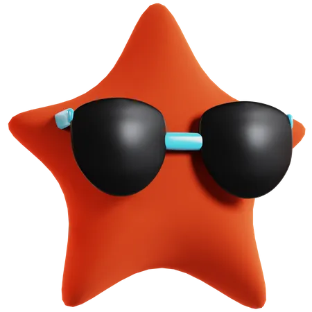 Étoile de mer avec des lunettes de soleil  3D Icon