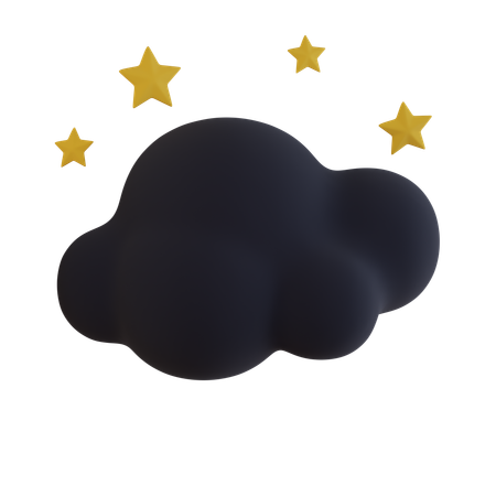 Étoile nuage sombre  3D Icon