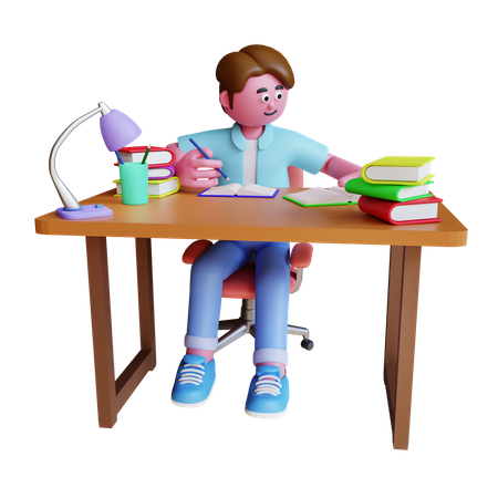 Étude de jeune homme avec livre  3D Icon