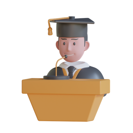 Étudiant diplômé  3D Icon