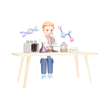 Étudiant effectuant des expériences en laboratoire  3D Icon