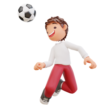 Étudiant jouant au football  3D Illustration