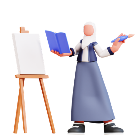 Étudiante prenant une éducation artistique  3D Icon