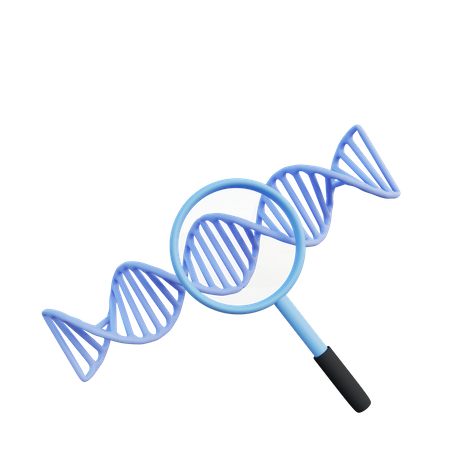 Étudier l'ADN à la loupe  3D Illustration