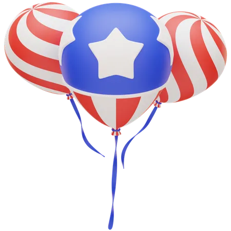 Balões dos EUA  3D Icon