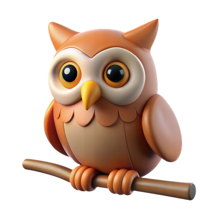 Eule thront  3D Icon