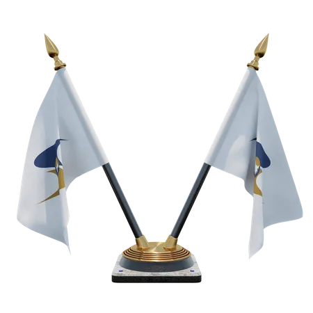 Eurasian Economic Union Double Desk Flag Stand  3D Flag