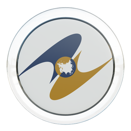 Eurasian Economic Union Flag Glass  3D Icon