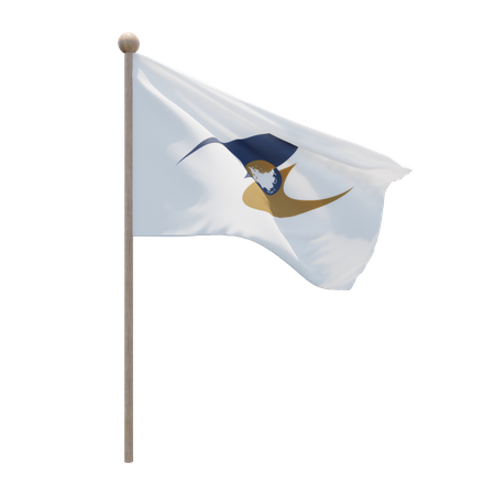 Eurasian Economic Union Flag Pole  3D Flag
