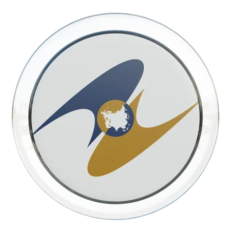 Eurasian Economic Union Round Flag  3D Icon