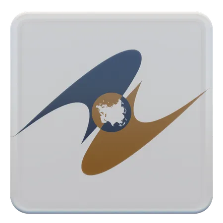 Eurasian Economic Union Square Flag  3D Icon