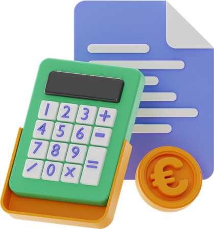 Euro Accounting Report  3D Illustration