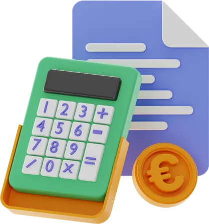 Euro Accounting Report  3D Illustration