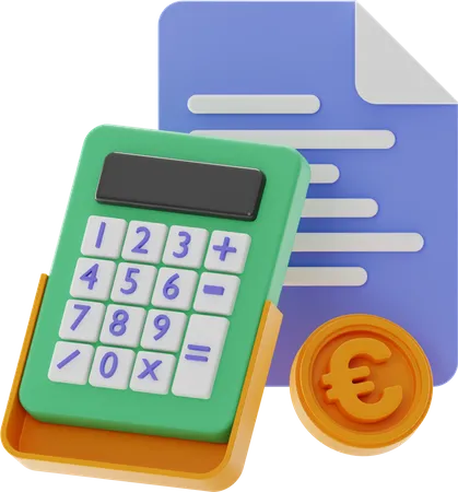 Euro Accounting Report 3D Illustration
