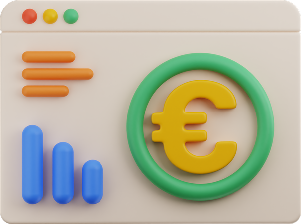 Euro Analysis  3D Illustration