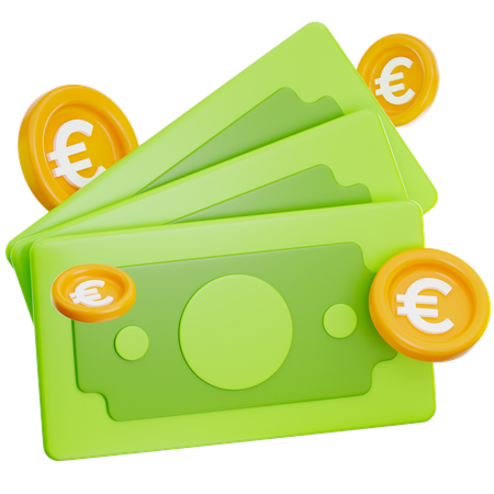 Argent en euros  3D Icon