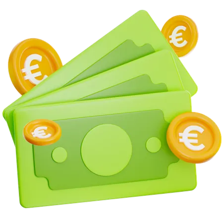 Argent en euros  3D Icon