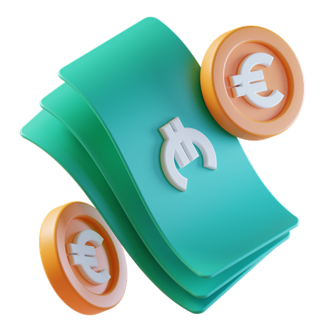 Argent en euros  3D Icon