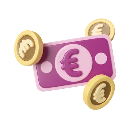 Argent en euros  3D Icon