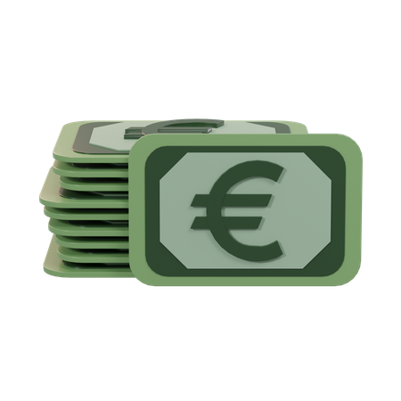 Argent en euros  3D Icon