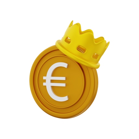 Couronne d'argent en euros  3D Illustration