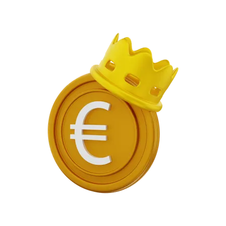 Couronne d'argent en euros  3D Illustration