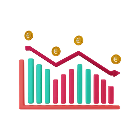 L'investissement monétaire en euros en baisse  3D Illustration