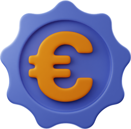Euro Badge  3D Illustration