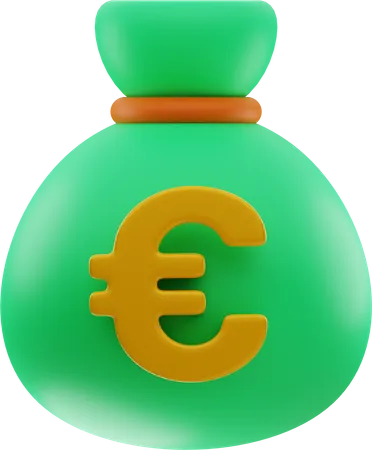 Euro Bag  3D Illustration