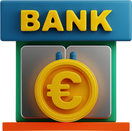 Banco euro  3D Icon