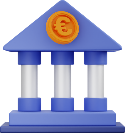 Euro Bank  3D Illustration