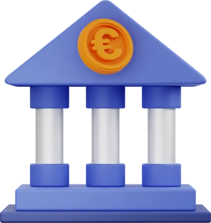 Euro Bank  3D Illustration