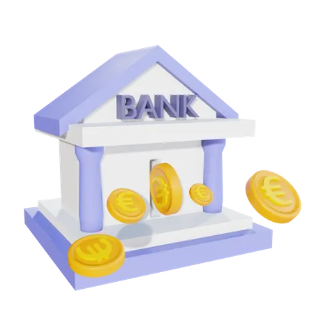 Euro bank  3D Illustration
