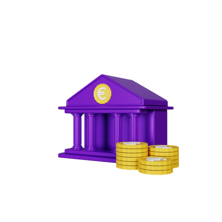 Euro Bank  3D Illustration
