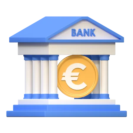 Saving Money Euro In Bank Account Finance Icon 3 D Illustration 3D Icon