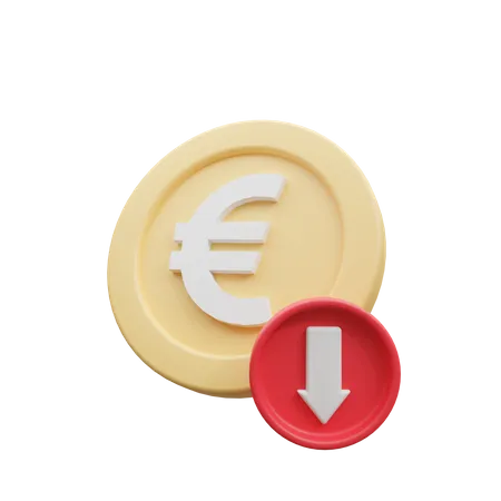 L'euro en baisse  3D Icon