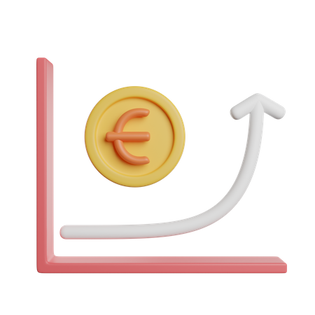 Beneficio en euros  3D Icon