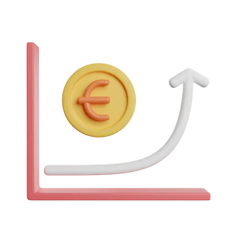 Beneficio en euros  3D Icon